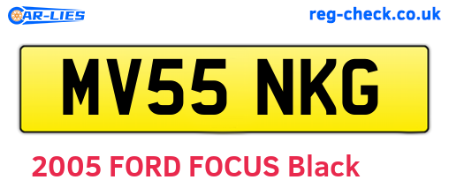MV55NKG are the vehicle registration plates.