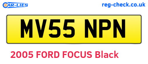 MV55NPN are the vehicle registration plates.