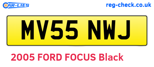 MV55NWJ are the vehicle registration plates.