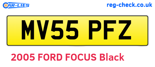 MV55PFZ are the vehicle registration plates.