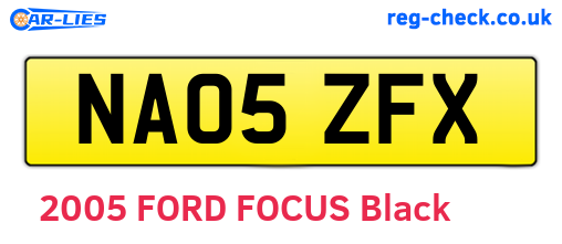 NA05ZFX are the vehicle registration plates.