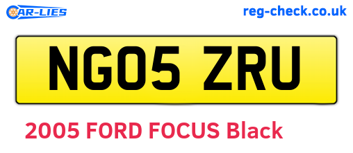 NG05ZRU are the vehicle registration plates.