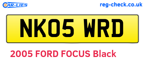 NK05WRD are the vehicle registration plates.