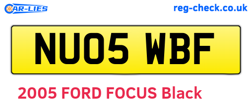 NU05WBF are the vehicle registration plates.