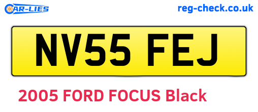 NV55FEJ are the vehicle registration plates.