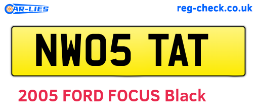 NW05TAT are the vehicle registration plates.
