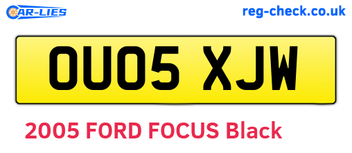 OU05XJW are the vehicle registration plates.