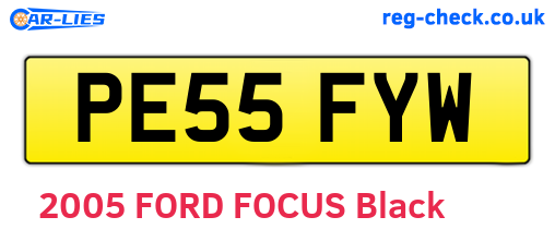 PE55FYW are the vehicle registration plates.