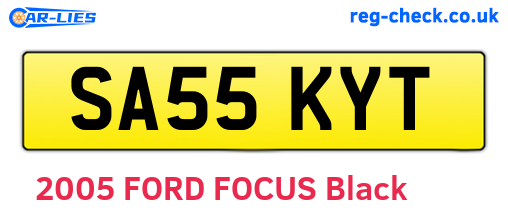 SA55KYT are the vehicle registration plates.