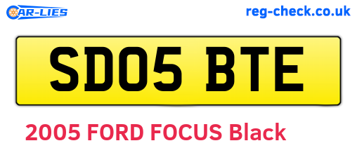 SD05BTE are the vehicle registration plates.