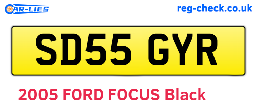 SD55GYR are the vehicle registration plates.