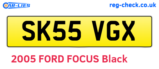 SK55VGX are the vehicle registration plates.