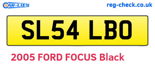 SL54LBO are the vehicle registration plates.