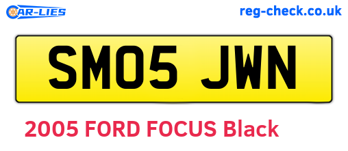 SM05JWN are the vehicle registration plates.