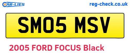 SM05MSV are the vehicle registration plates.