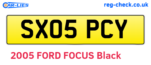 SX05PCY are the vehicle registration plates.