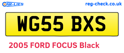 WG55BXS are the vehicle registration plates.