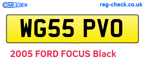 WG55PVO are the vehicle registration plates.