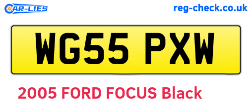 WG55PXW are the vehicle registration plates.