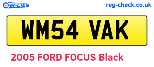 WM54VAK are the vehicle registration plates.