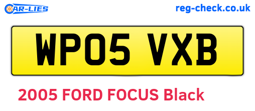 WP05VXB are the vehicle registration plates.