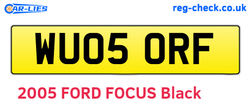 WU05ORF are the vehicle registration plates.