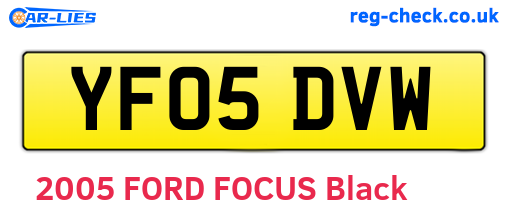 YF05DVW are the vehicle registration plates.