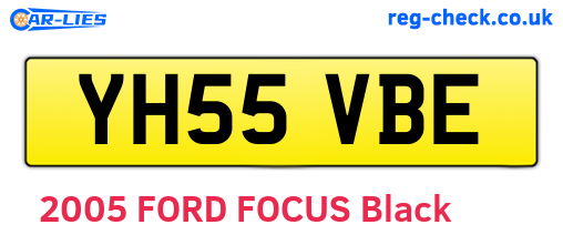 YH55VBE are the vehicle registration plates.