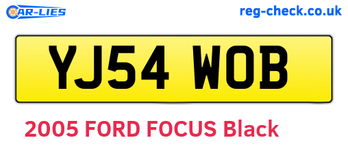 YJ54WOB are the vehicle registration plates.