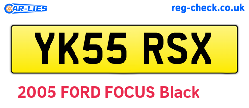 YK55RSX are the vehicle registration plates.
