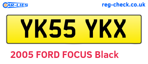 YK55YKX are the vehicle registration plates.