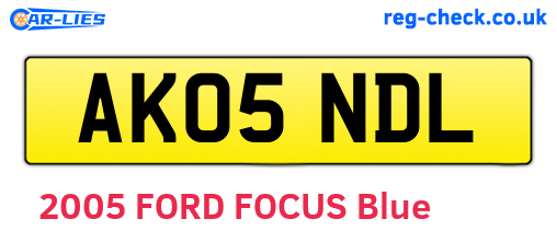 AK05NDL are the vehicle registration plates.