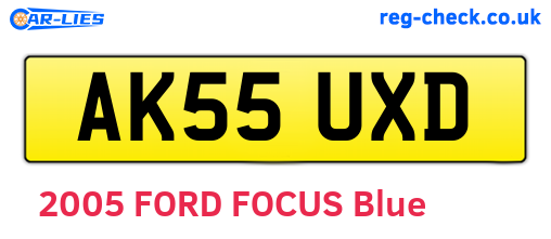 AK55UXD are the vehicle registration plates.