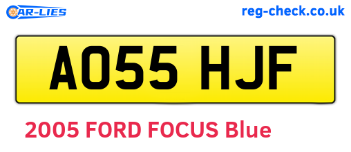 AO55HJF are the vehicle registration plates.