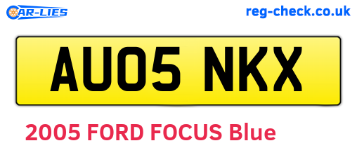 AU05NKX are the vehicle registration plates.