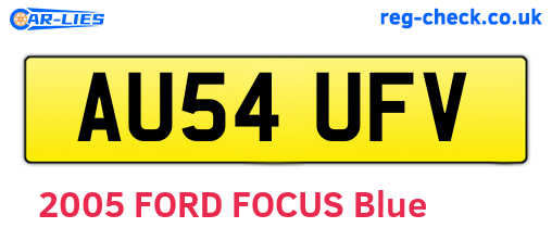 AU54UFV are the vehicle registration plates.