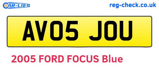 AV05JOU are the vehicle registration plates.