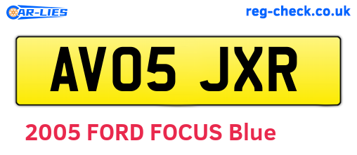 AV05JXR are the vehicle registration plates.
