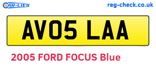 AV05LAA are the vehicle registration plates.