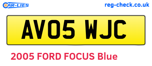 AV05WJC are the vehicle registration plates.