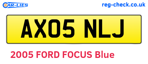 AX05NLJ are the vehicle registration plates.