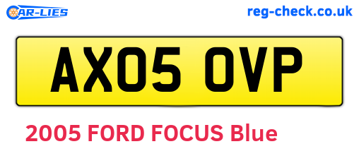 AX05OVP are the vehicle registration plates.