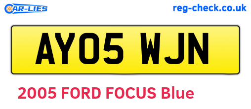 AY05WJN are the vehicle registration plates.