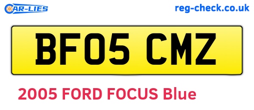 BF05CMZ are the vehicle registration plates.