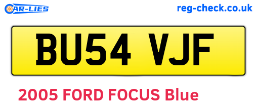 BU54VJF are the vehicle registration plates.