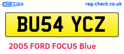 BU54YCZ are the vehicle registration plates.