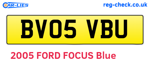 BV05VBU are the vehicle registration plates.
