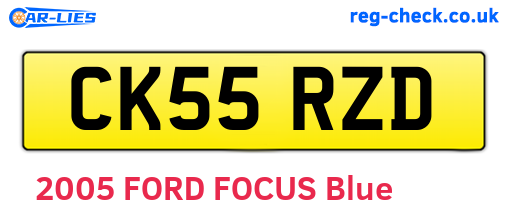 CK55RZD are the vehicle registration plates.