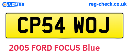 CP54WOJ are the vehicle registration plates.