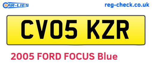 CV05KZR are the vehicle registration plates.